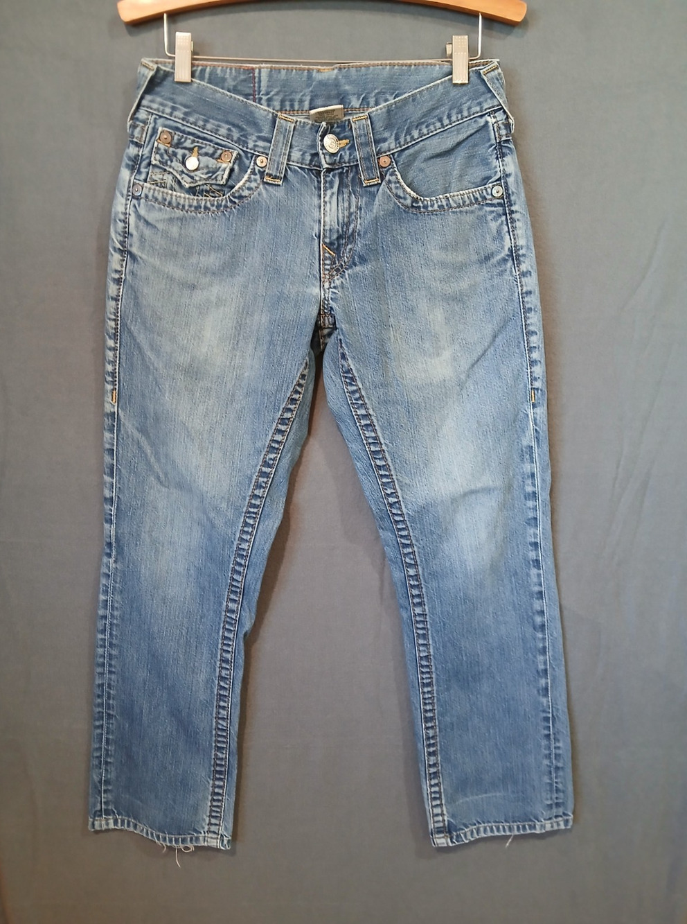 True Religion Jeans Womens Blue 29 Denim Made In USA Low Rise W30 L28 Casual